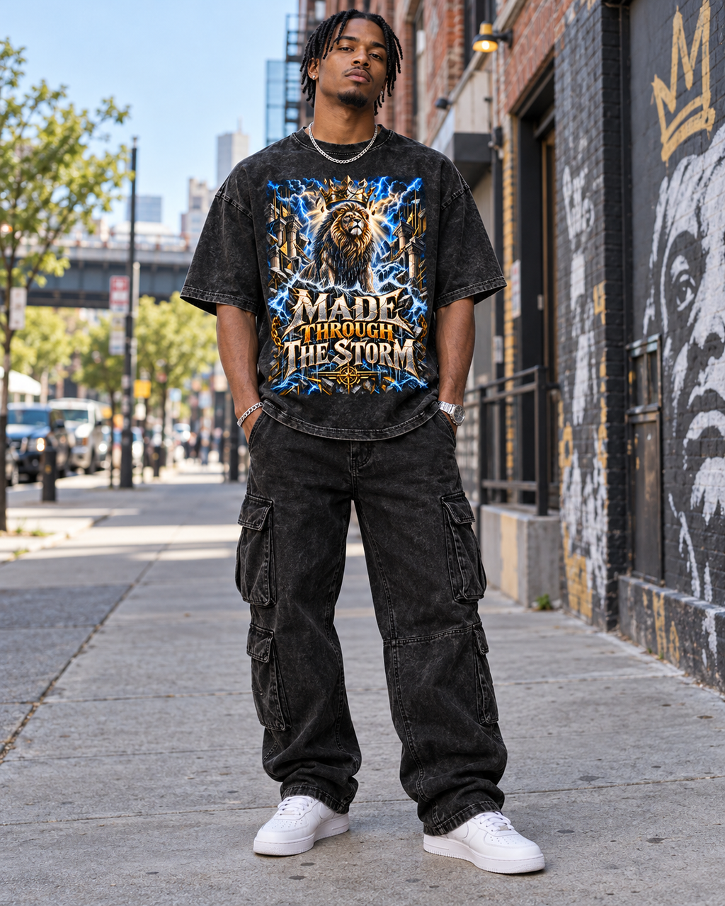 Made Through the Storm Snow Washed Oversized Cotton T-Shirt