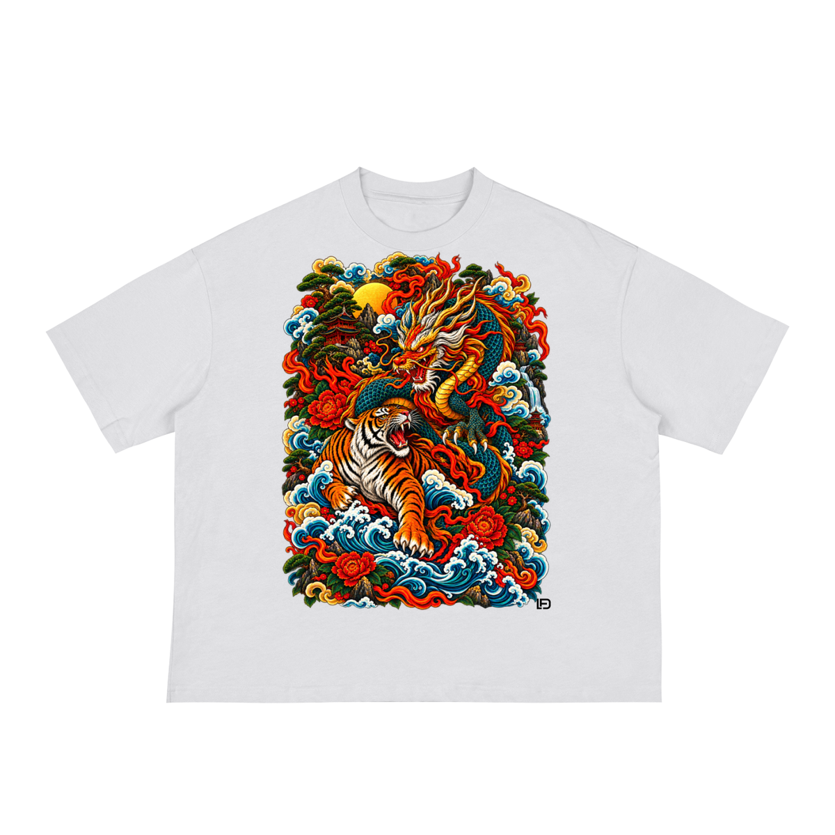 Dragon and Tiger Mythic Clash Classic Loose Boxy Tee