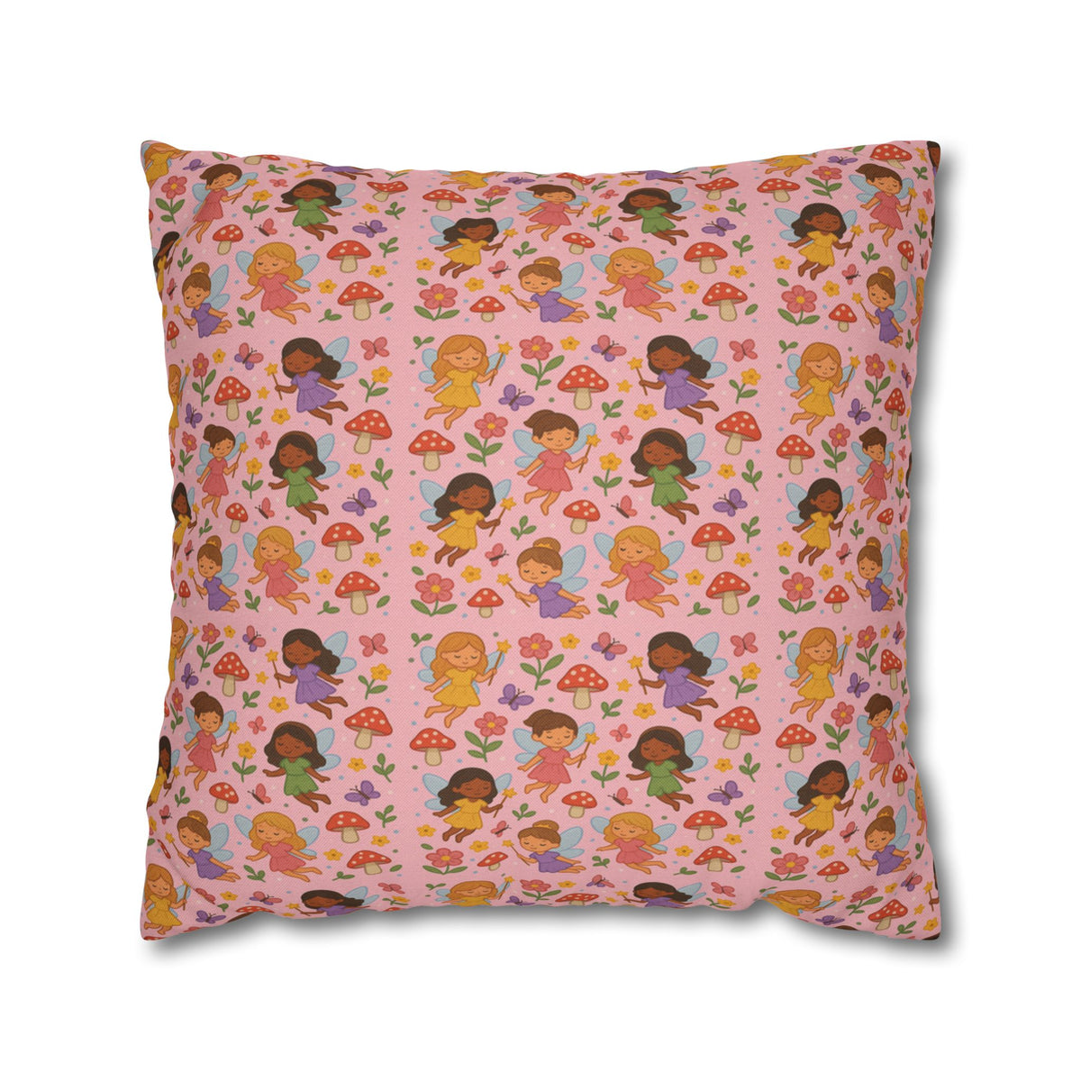 Flower Girls Square Pillowcase, Floral Pillow Cover, Bedroom Decor, Home Accent, Flower Pattern Bedding