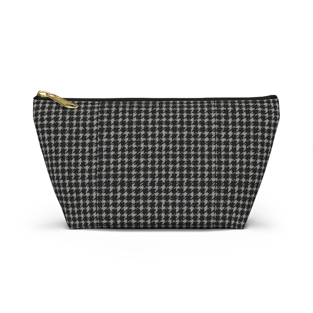 Gray Houndstooth Accessory Pouch