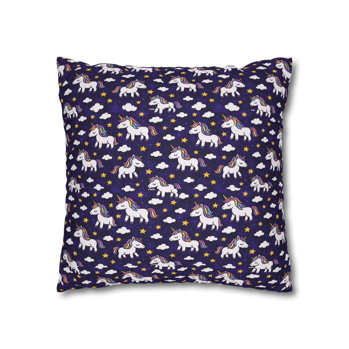 Unicorn Pattern Pillowcase | Square Polyester Throw Pillow Cover