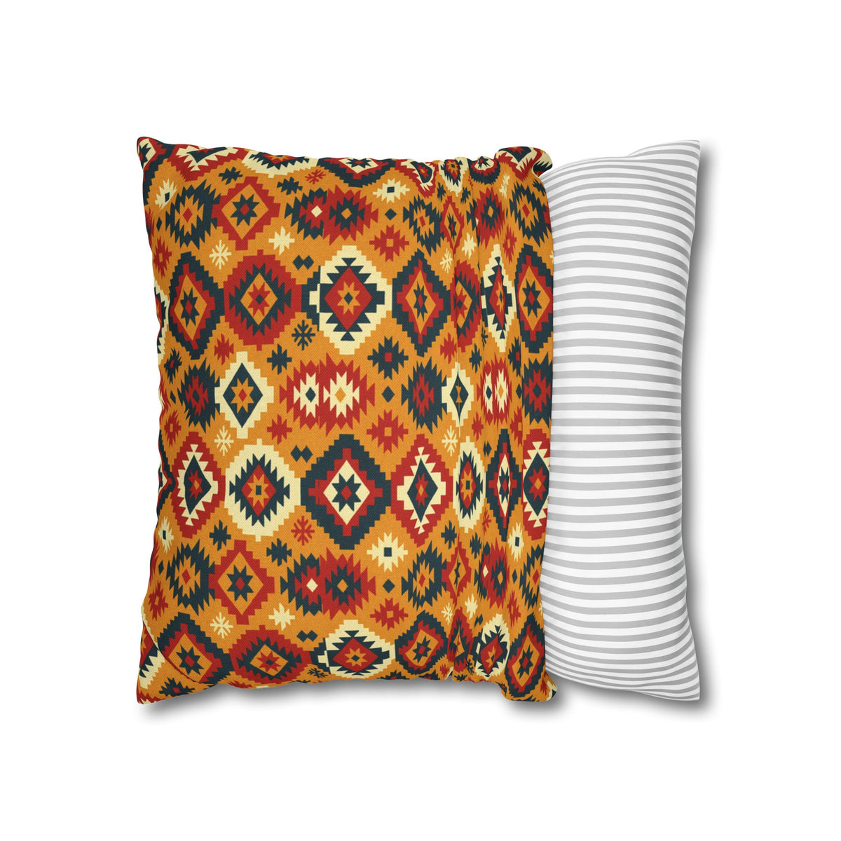 Southwestern Diamond Pattern Pillowcase | Aztec Geometric Throw Pillow, Decorative Cushion Cover, Boho Chic Home Decor, Gift for Her, Square