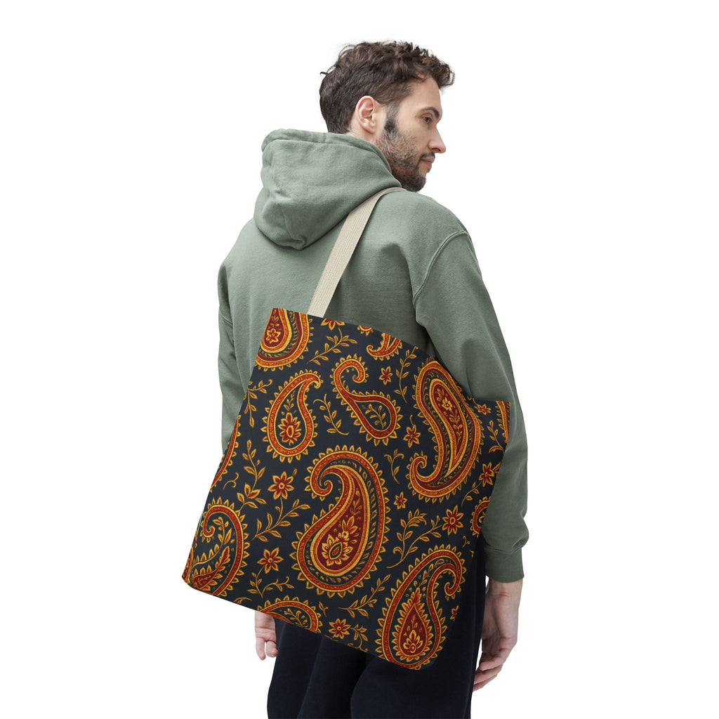 Autumn Paisley Pattern Tote Bag | All-Over Print