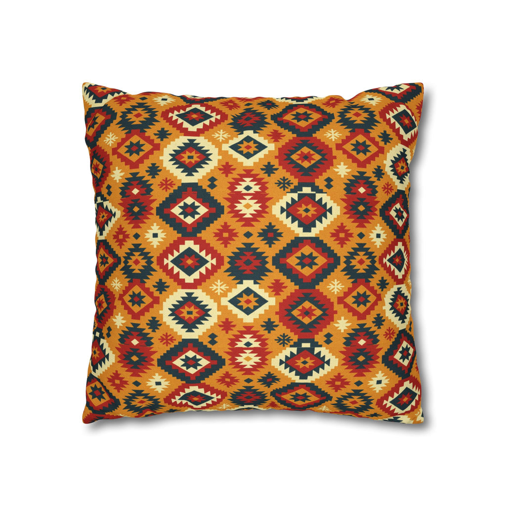 Southwestern Diamond Pattern Pillowcase | Aztec Geometric Throw Pillow, Decorative Cushion Cover, Boho Chic Home Decor, Gift for Her, Square