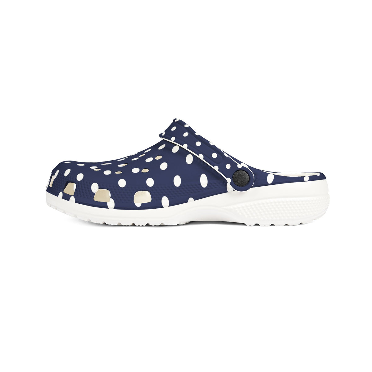 Navy & White Polka Dot EVA Foam Clogs