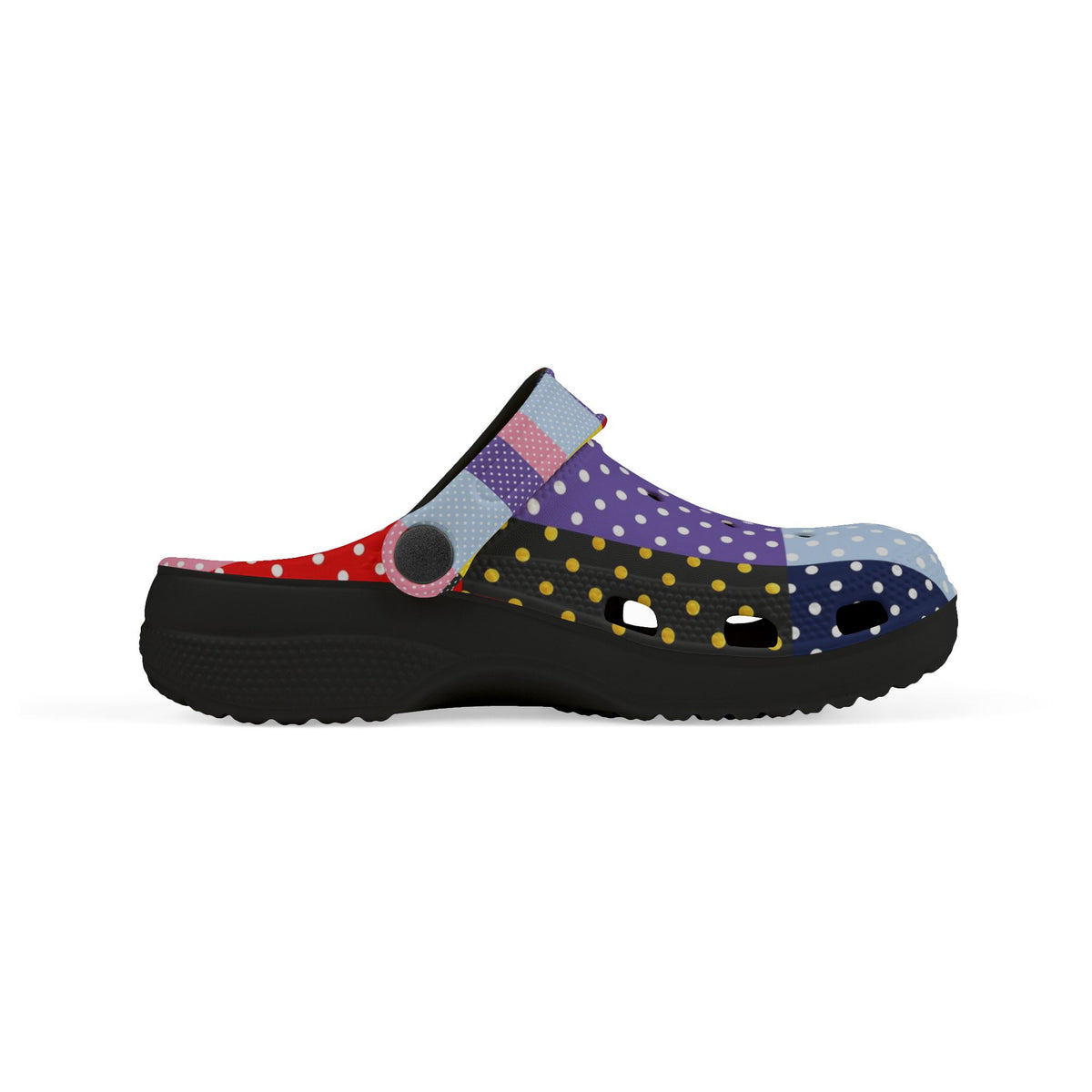 Kids Patchwork Polka Dot EVA Foam Clogs – Colorful Slip-On Sandals for Boys & Girls