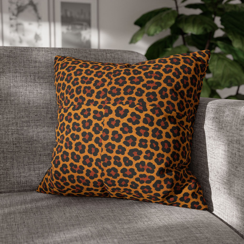 Leopard Print Pillowcase | Square Polyester Throw Pillowcase