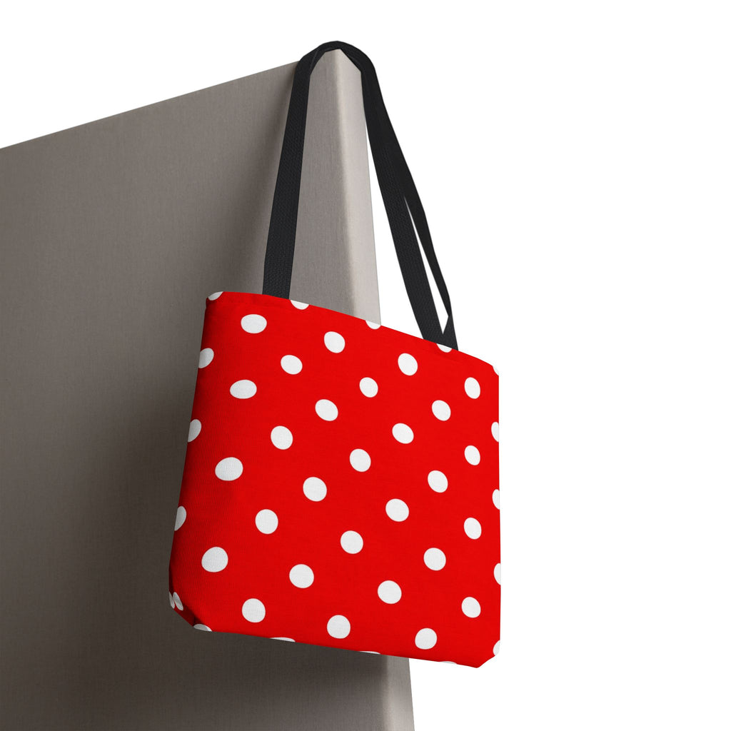 Red Polka Dot Tote | White Dots on Red Canvas