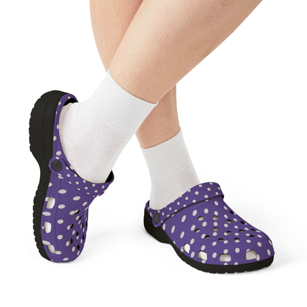Purple Polka Dot EVA Foam Clogs