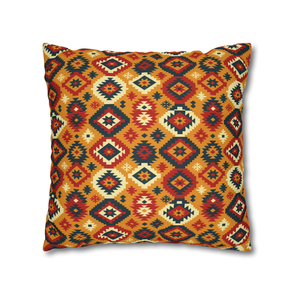 Southwestern Diamond Pattern Pillowcase | Aztec Geometric Throw Pillow, Decorative Cushion Cover, Boho Chic Home Decor, Gift for Her, Square