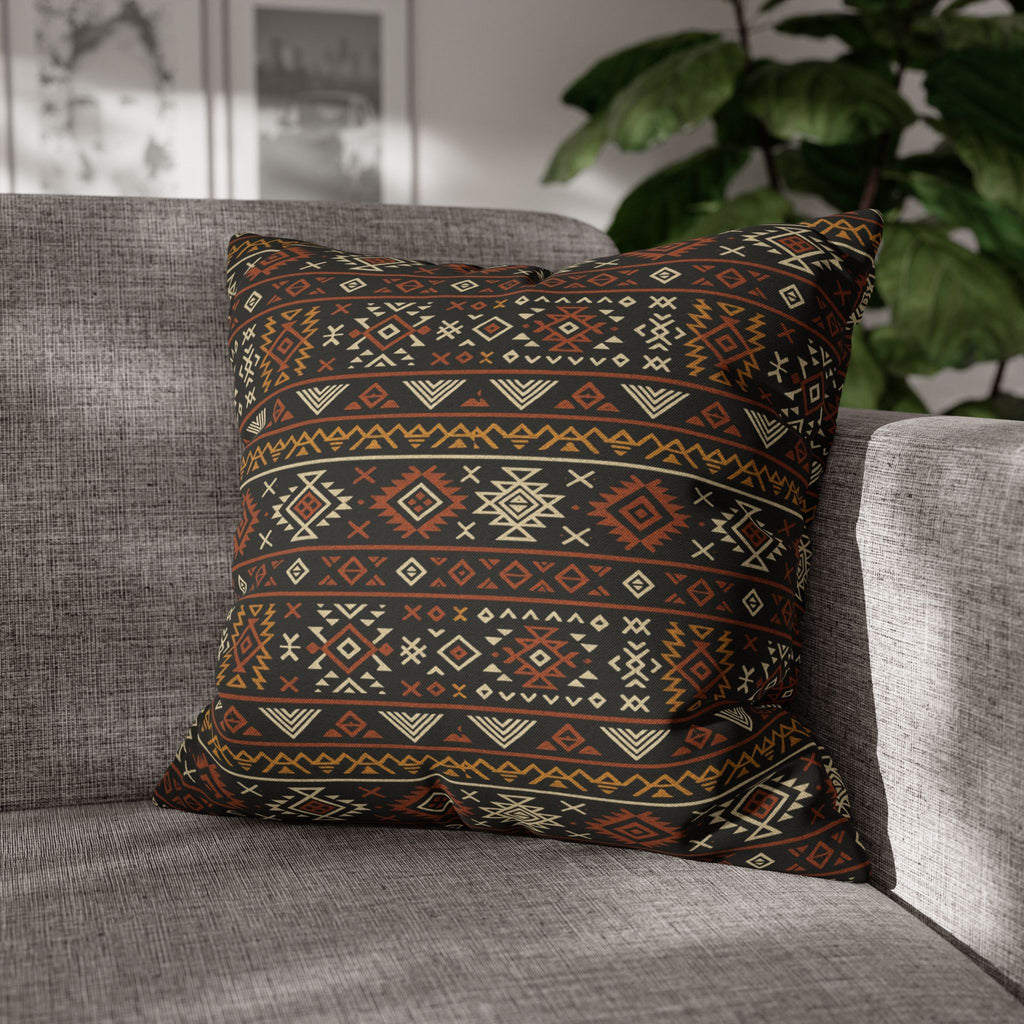 Southwestern Geometric Pattern Pillowcase | Aztec Stripe Boho Home Decor