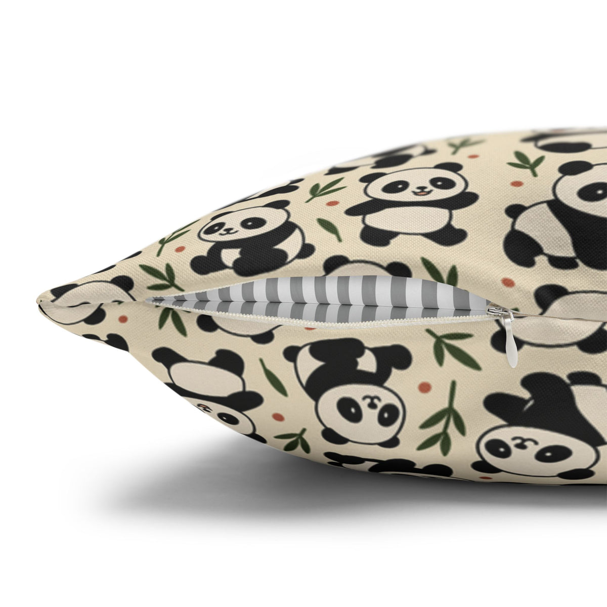 Panda Pattern Pillowcase | Square Spun Polyester Decorative Pillow