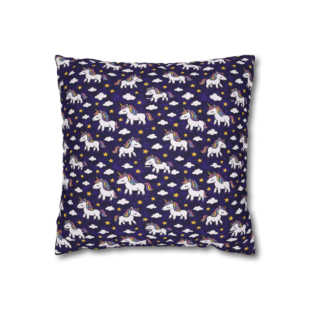 Unicorn Pattern Pillowcase | Square Polyester Throw Pillow Cover