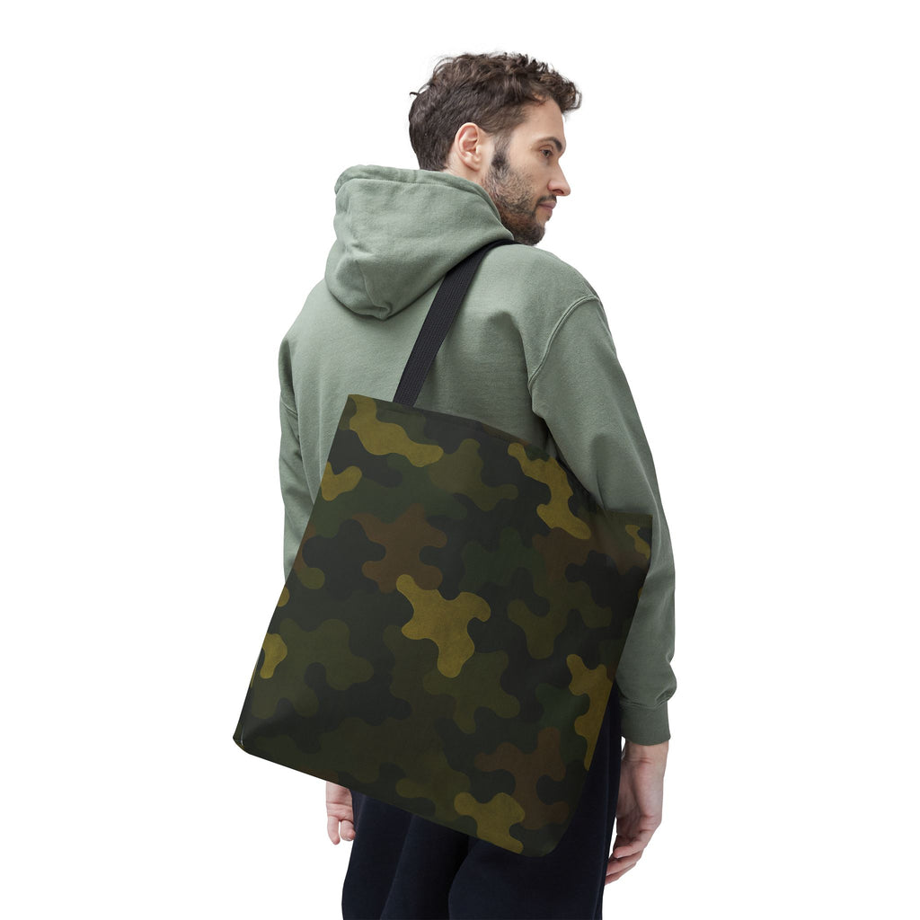 Green Camo Pattern Tote Bag | All-Over Print Canvas Tote