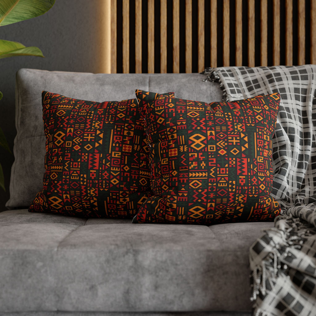 Tribal Geometric Pattern Pillowcase | Spun Polyester Square Pillowcase