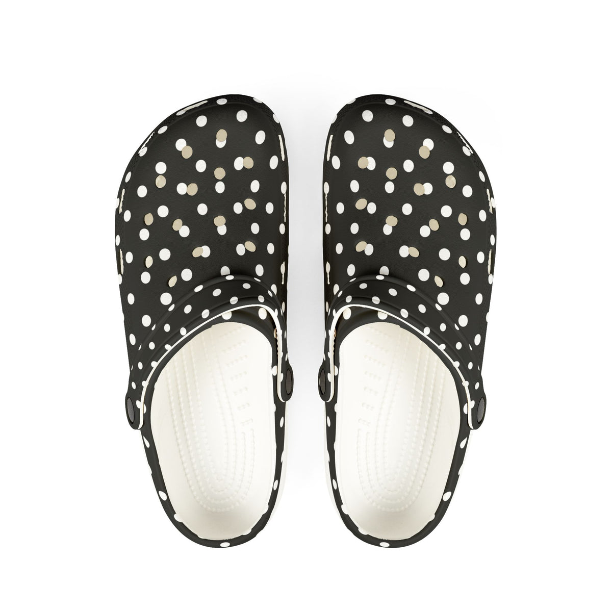 Black & White Polka Dot EVA Foam Clogs