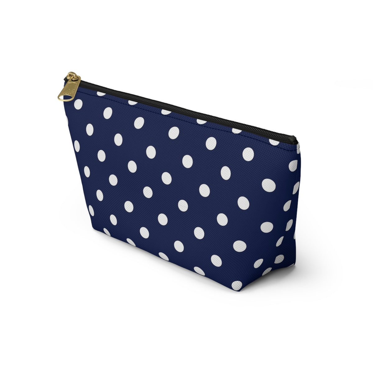 Navy White Polka Dot Accessory Pouch | Makeup Bag