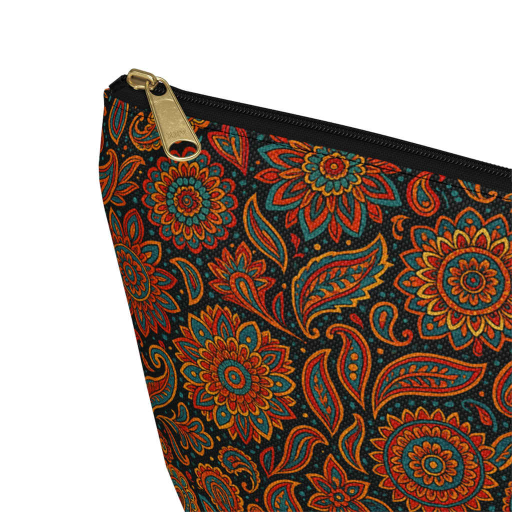 Bohemian Accessory Pouch, Makeup Bag, Travel Organizer, Toiletry Case, Gift for Her, Mandala Design