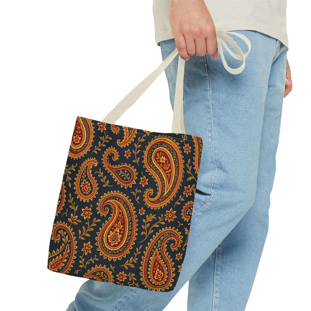Autumn Paisley Pattern Tote Bag | All-Over Print