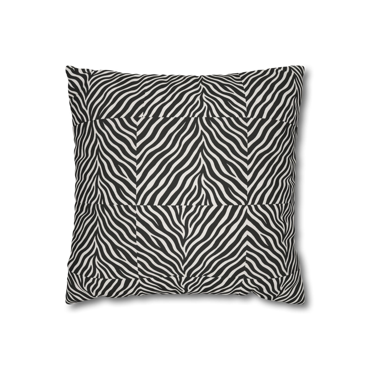 Black White Zebra Stripe Pillowcase | Animal Print Square Pillowcase
