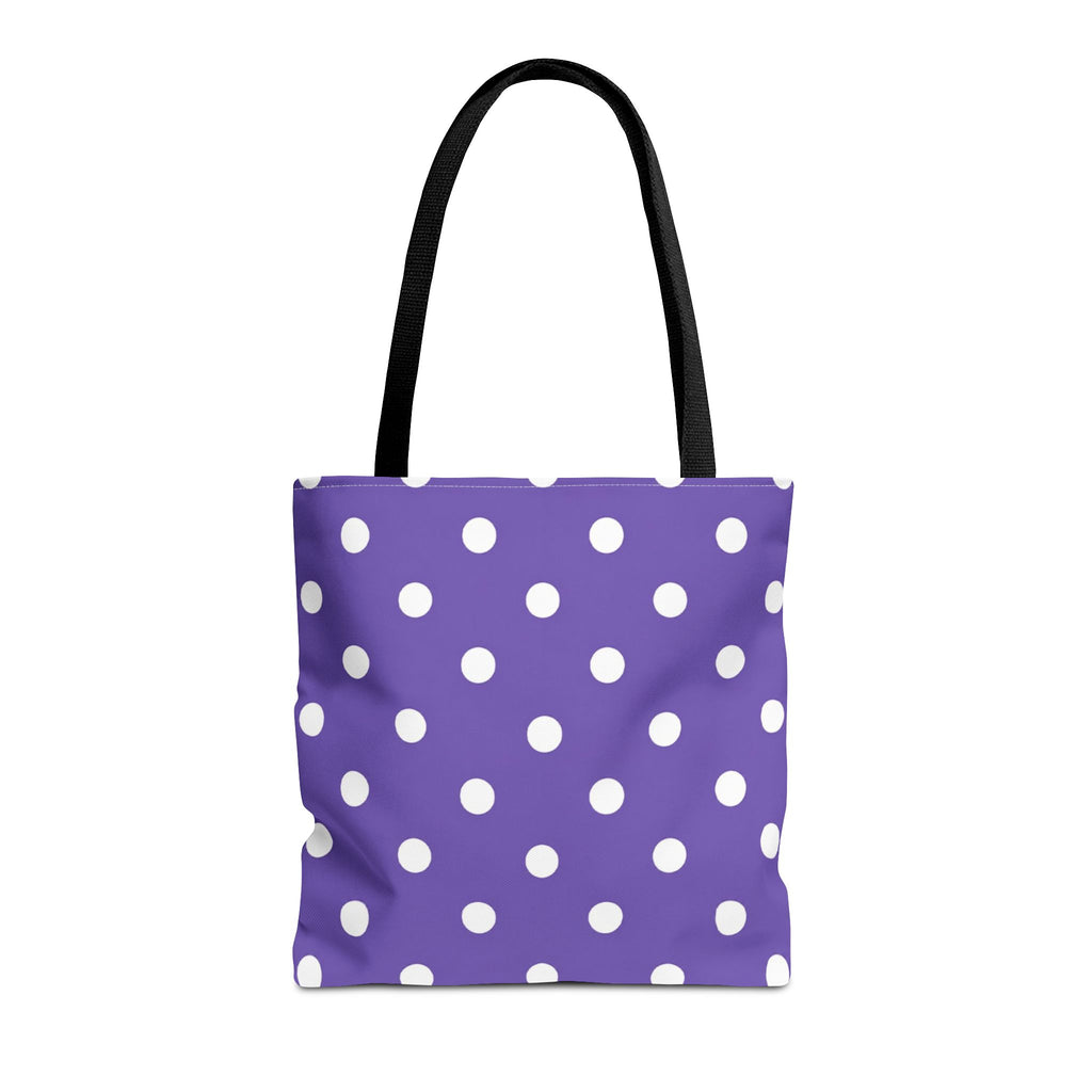 Purple With White Polka Dot Pattern Tote Bag | Purple Background All Over Print