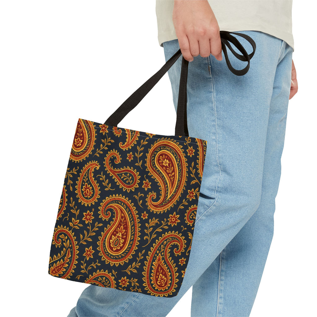 Autumn Paisley Pattern Tote Bag | All-Over Print