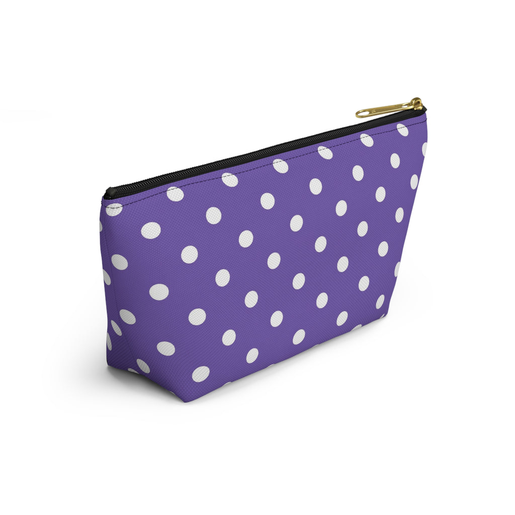 Purple with White Polka Dot Pattern Accessory Pouch