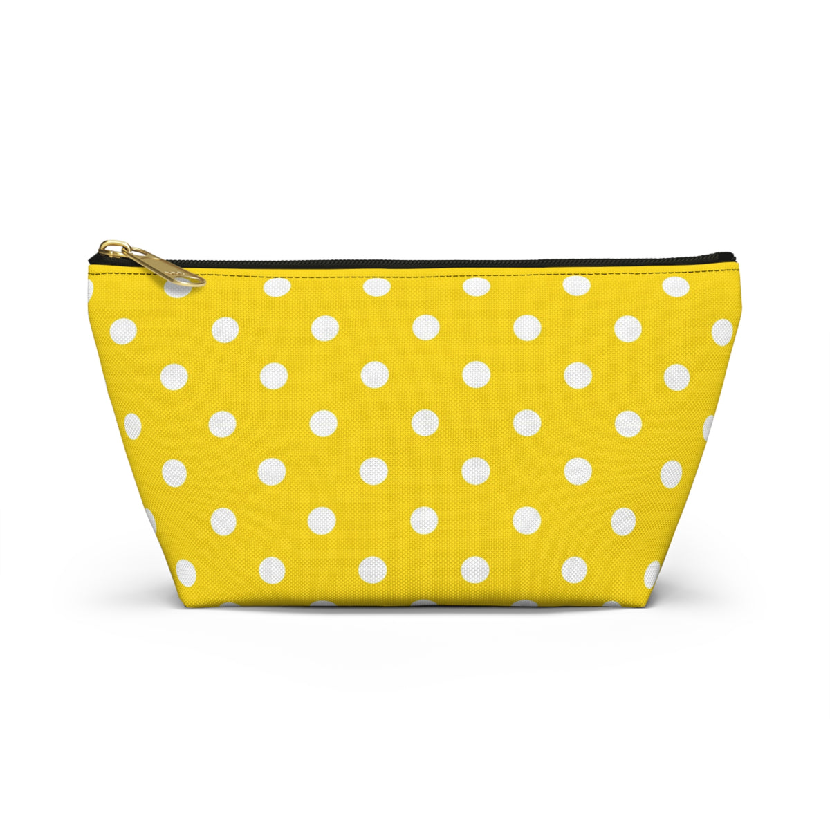 Yellow White Polka Dot Accessory Pouch | T-Bottom Cosmetic Bag