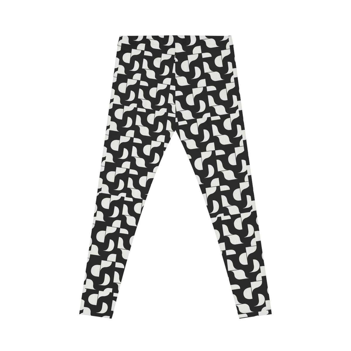Black White Geometric Pattern Leggings | Abstract Tessellation Leggings