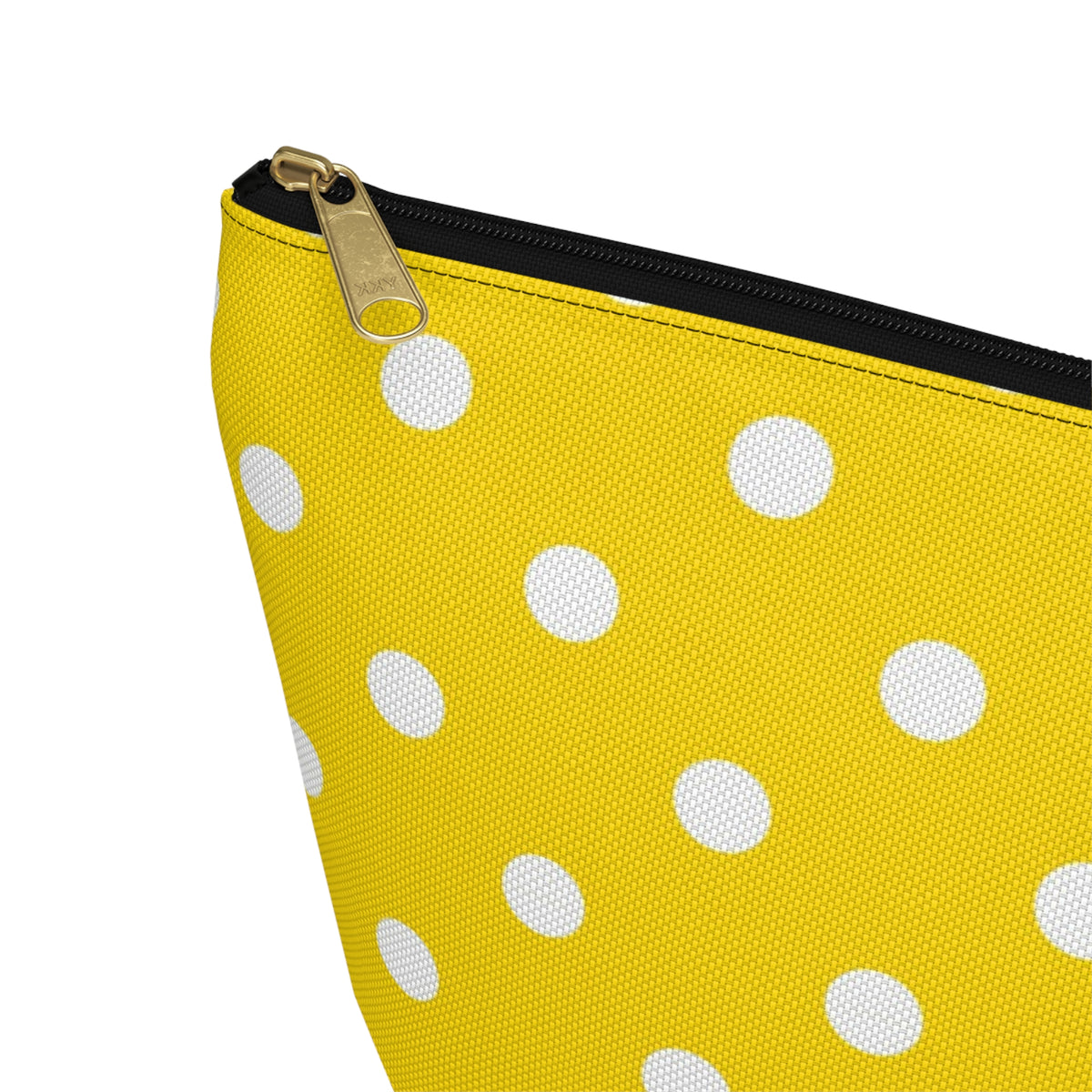 Yellow White Polka Dot Accessory Pouch | T-Bottom Cosmetic Bag
