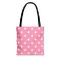 Pink With White Polka Dot Pink Tote Bag | All-Over Print