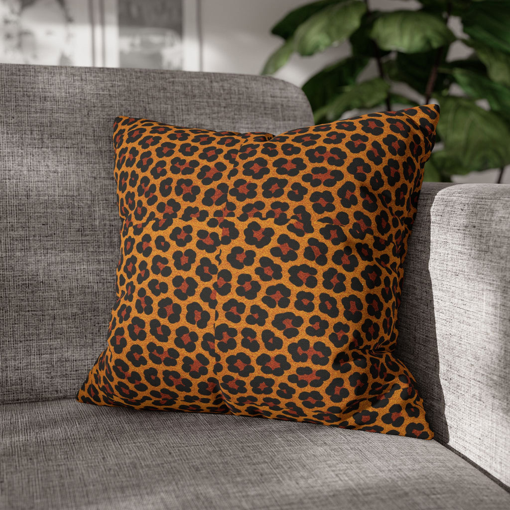 Leopard Print Pillowcase | Square Polyester Throw Pillowcase