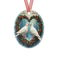 Metal Ornaments, Holiday Tree Decor, Christmas Decorations, Day 2 Two Turtle Doves Ornament, Festive Home Decor