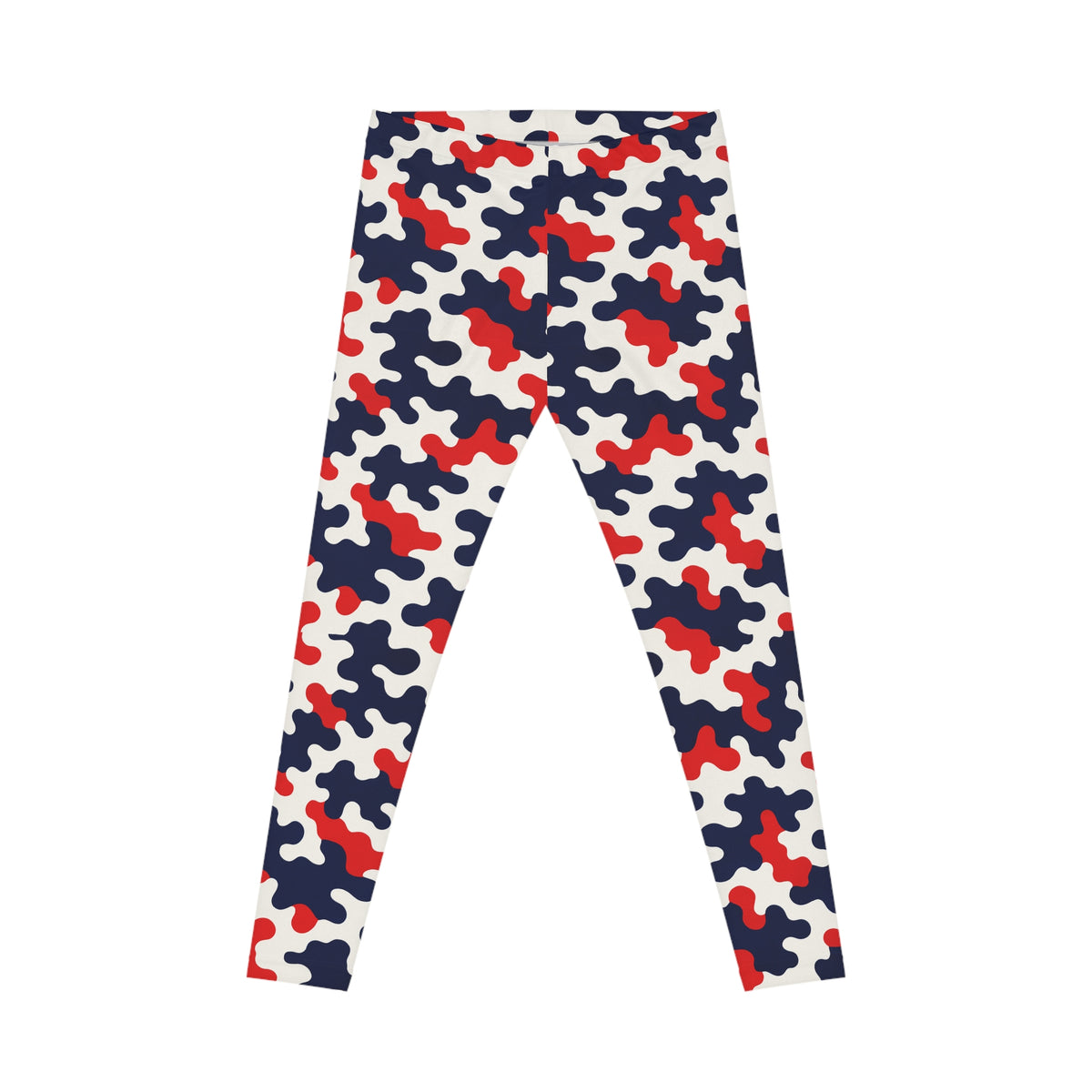 Red Navy Abstract Camouflage Leggings | All-Over-Print Leggings