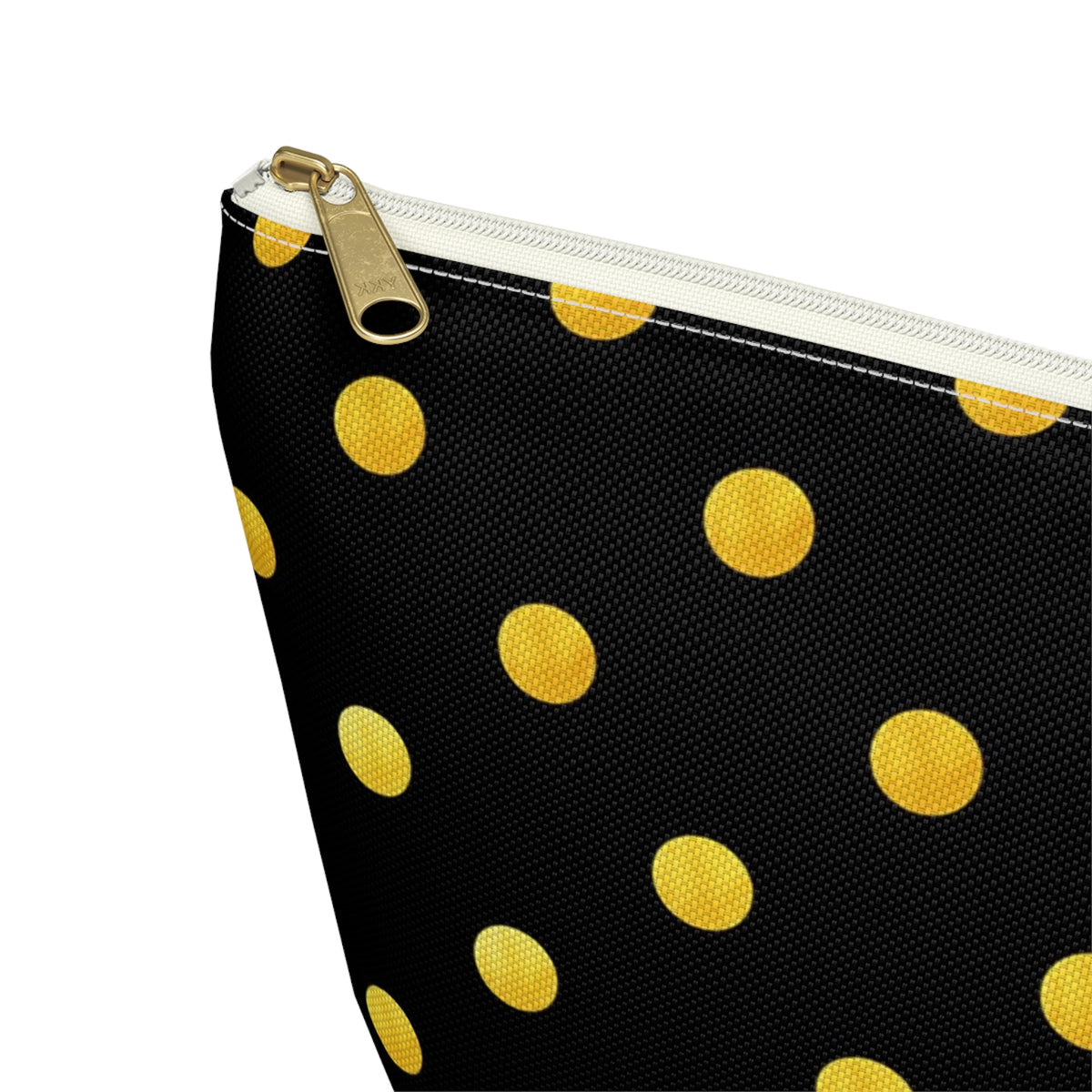 Gold Polka Dot Accessory Pouch | Black Cosmetic Bag