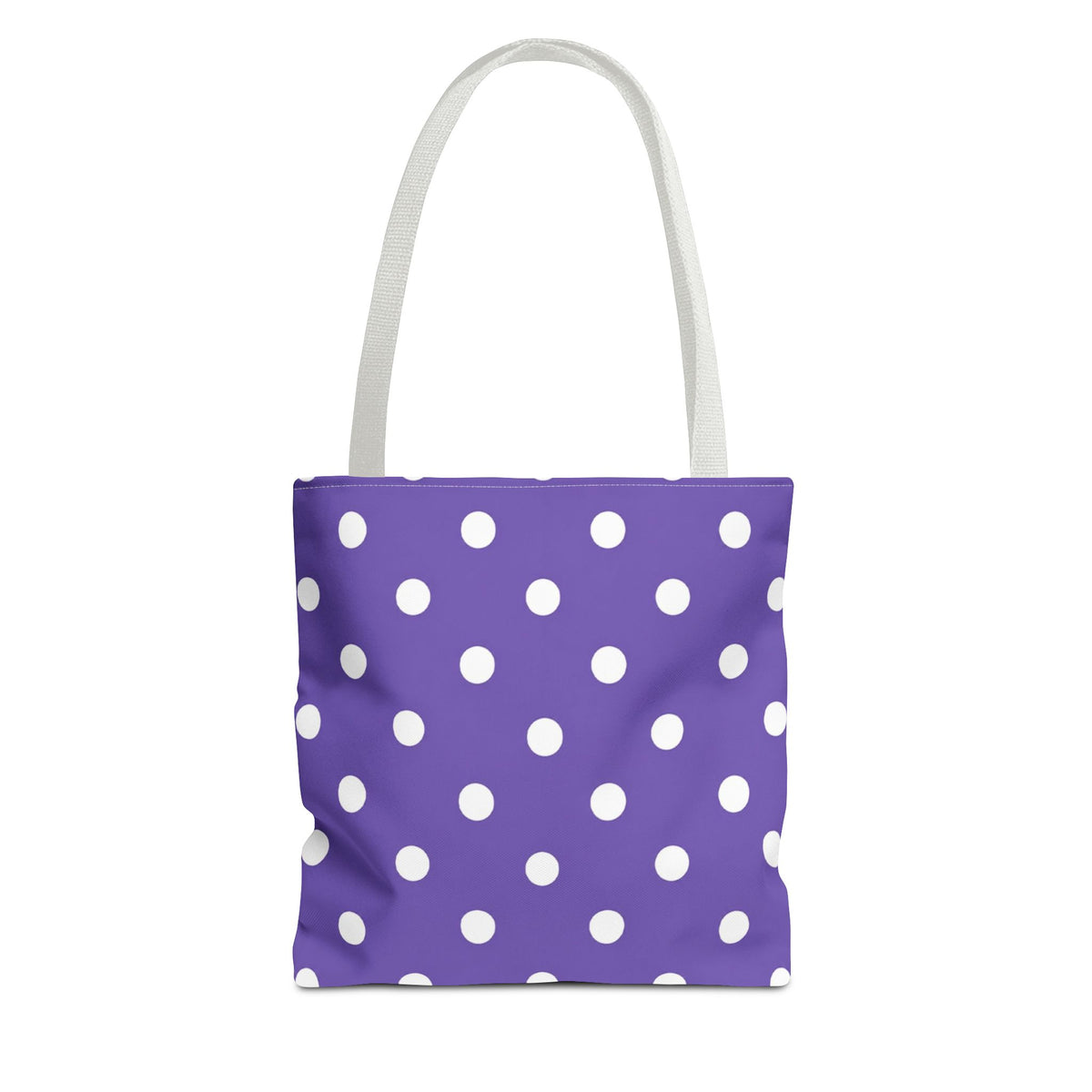 Purple With White Polka Dot Pattern Tote Bag | Purple Background All Over Print