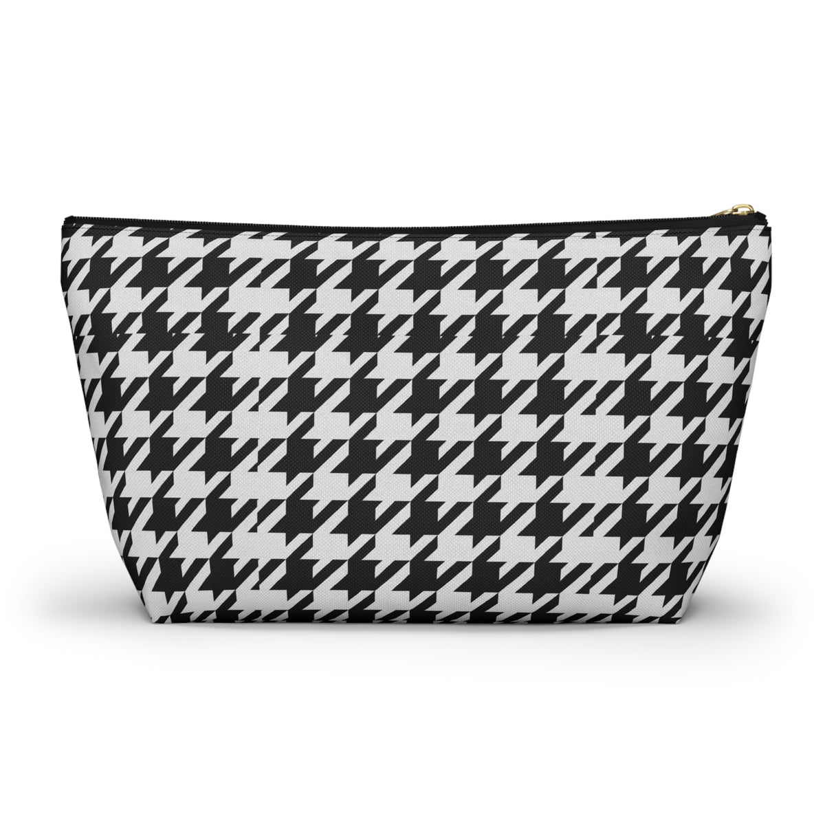 Black and White Houndstooth Accessory Pouch