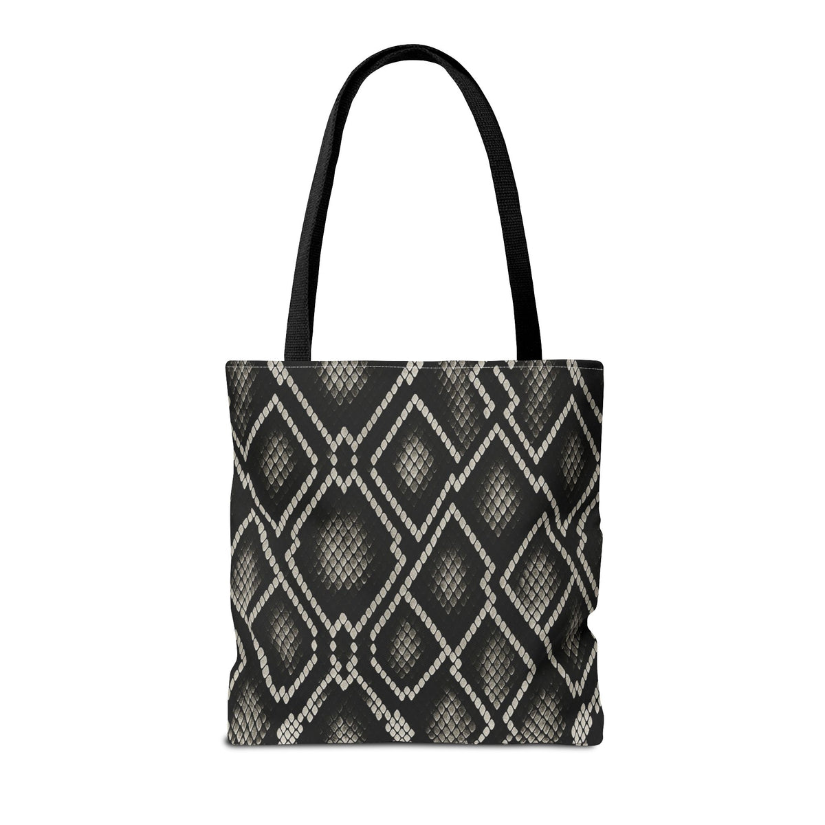 Black Snake Skin Pattern Tote Bag | All-Over Print Fashion Accessory