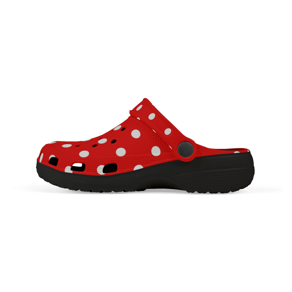 Kids Red & White Polka Dot EVA Foam Clogs