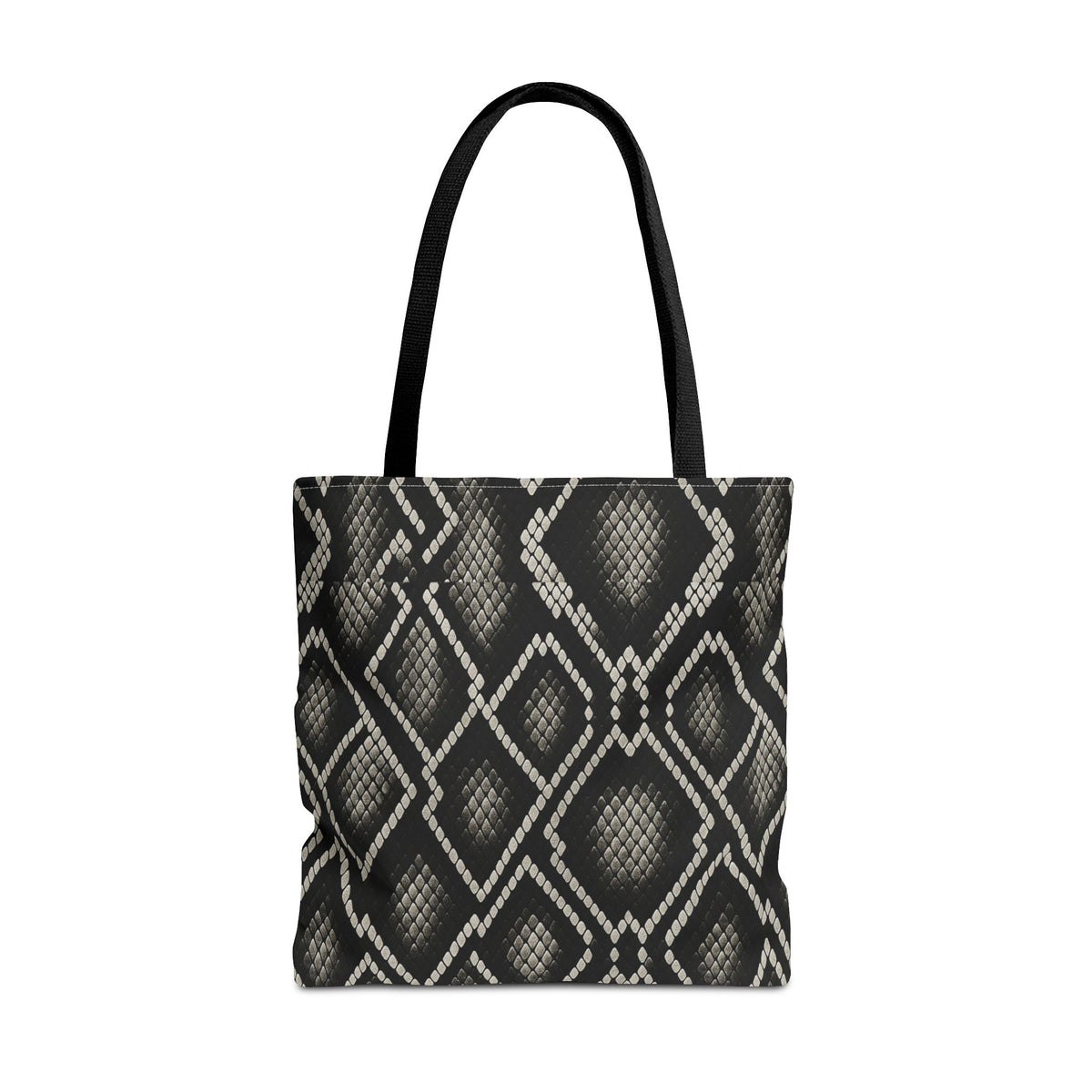 Black Snake Skin Pattern Tote Bag | All-Over Print Fashion Accessory