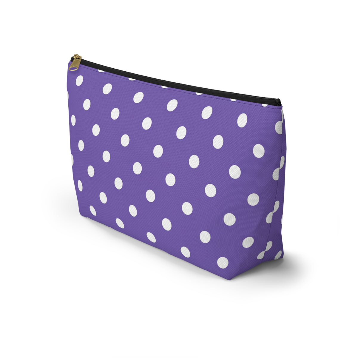 Purple with White Polka Dot Pattern Accessory Pouch