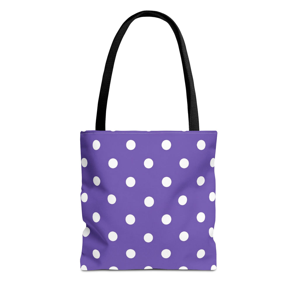 Purple With White Polka Dot Pattern Tote Bag | Purple Background All Over Print