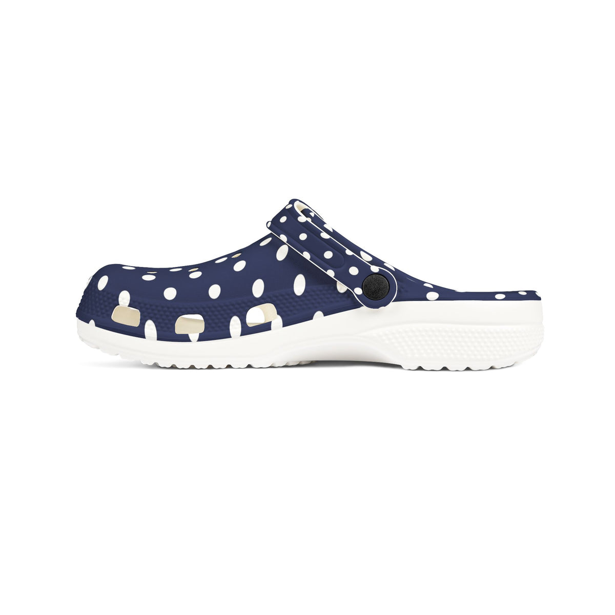 Navy & White Polka Dot EVA Foam Clogs