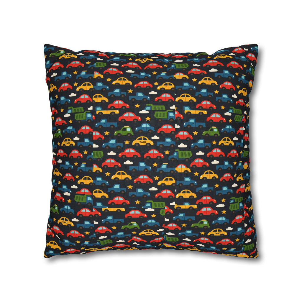 Colorful Cars Pattern | kids car pattern, black background, playful nursery decor