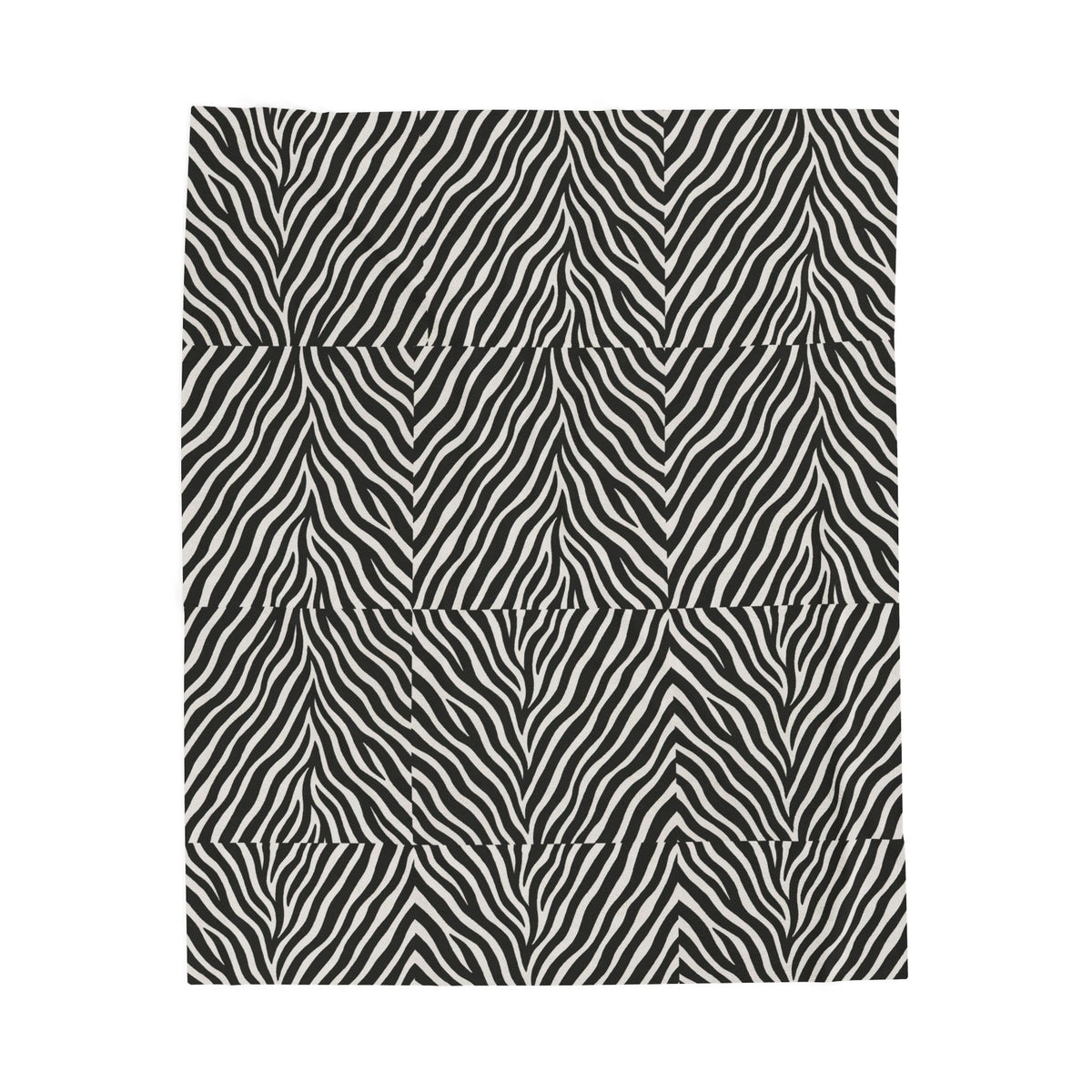 Zebra Stripe Pattern Velveteen Plush Blanket | Black White Animal Print