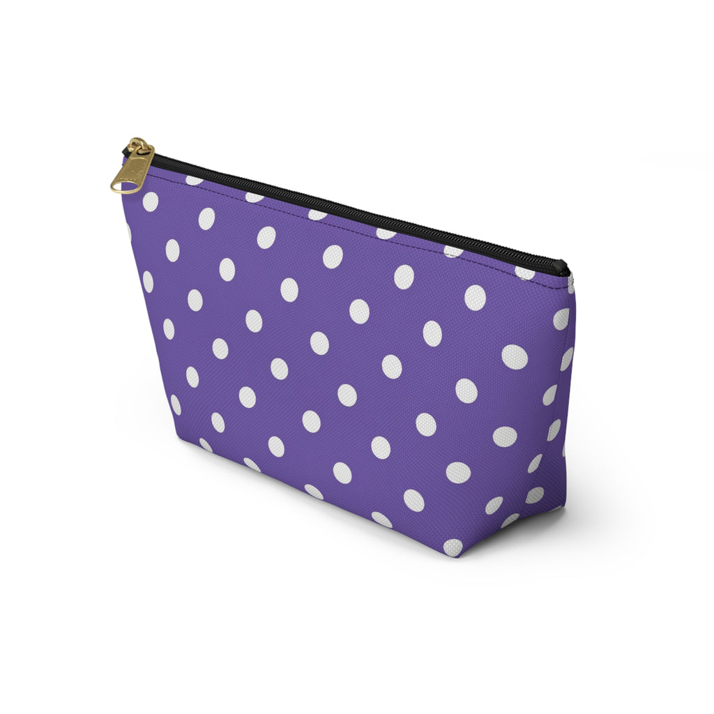 Purple with White Polka Dot Pattern Accessory Pouch