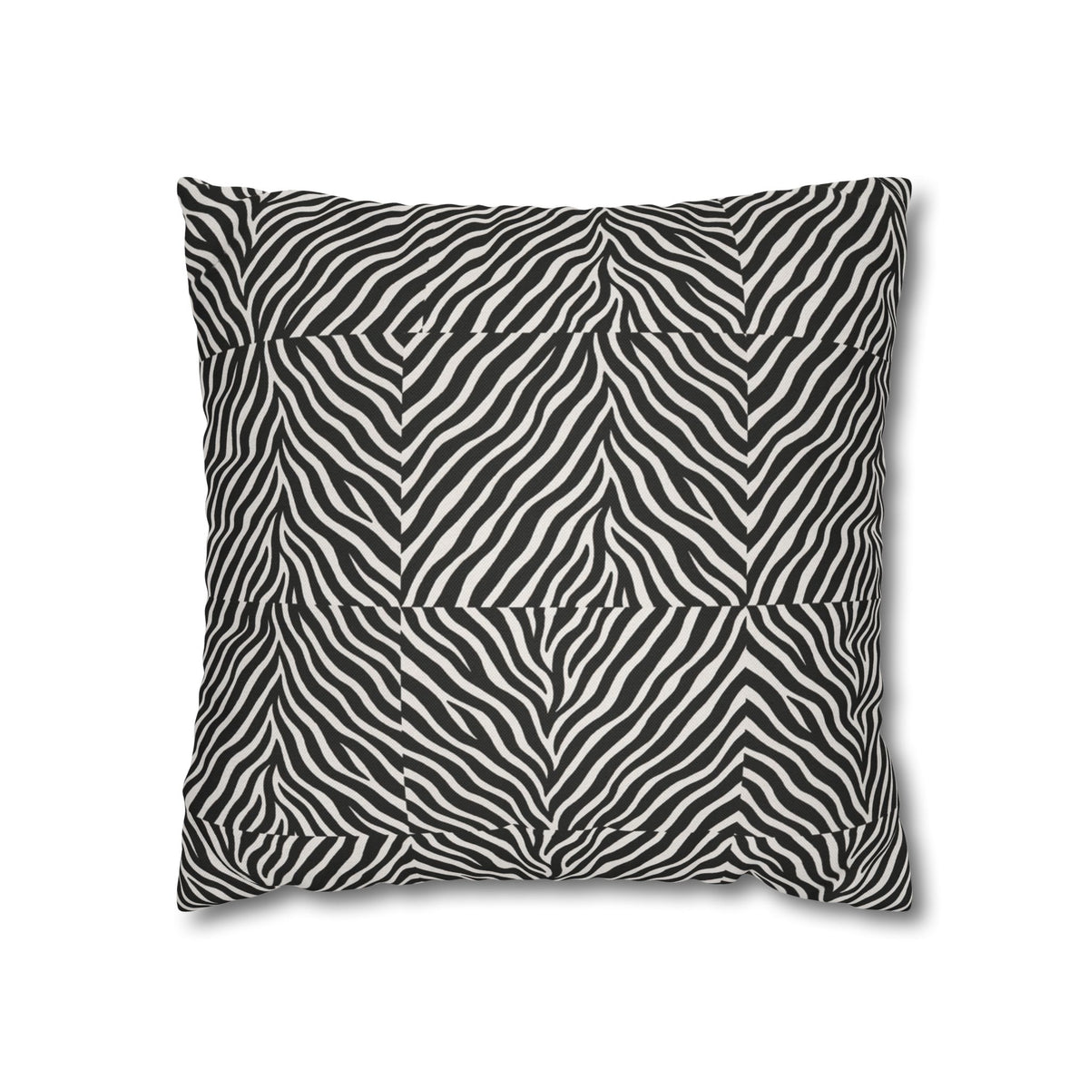 Black White Zebra Stripe Pillowcase | Animal Print Square Pillowcase