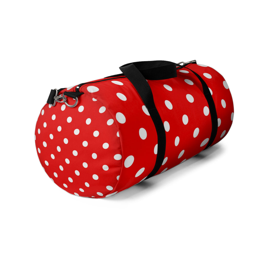Red Polka Dot Duffel Bag – Retro Travel & Gym Tote
