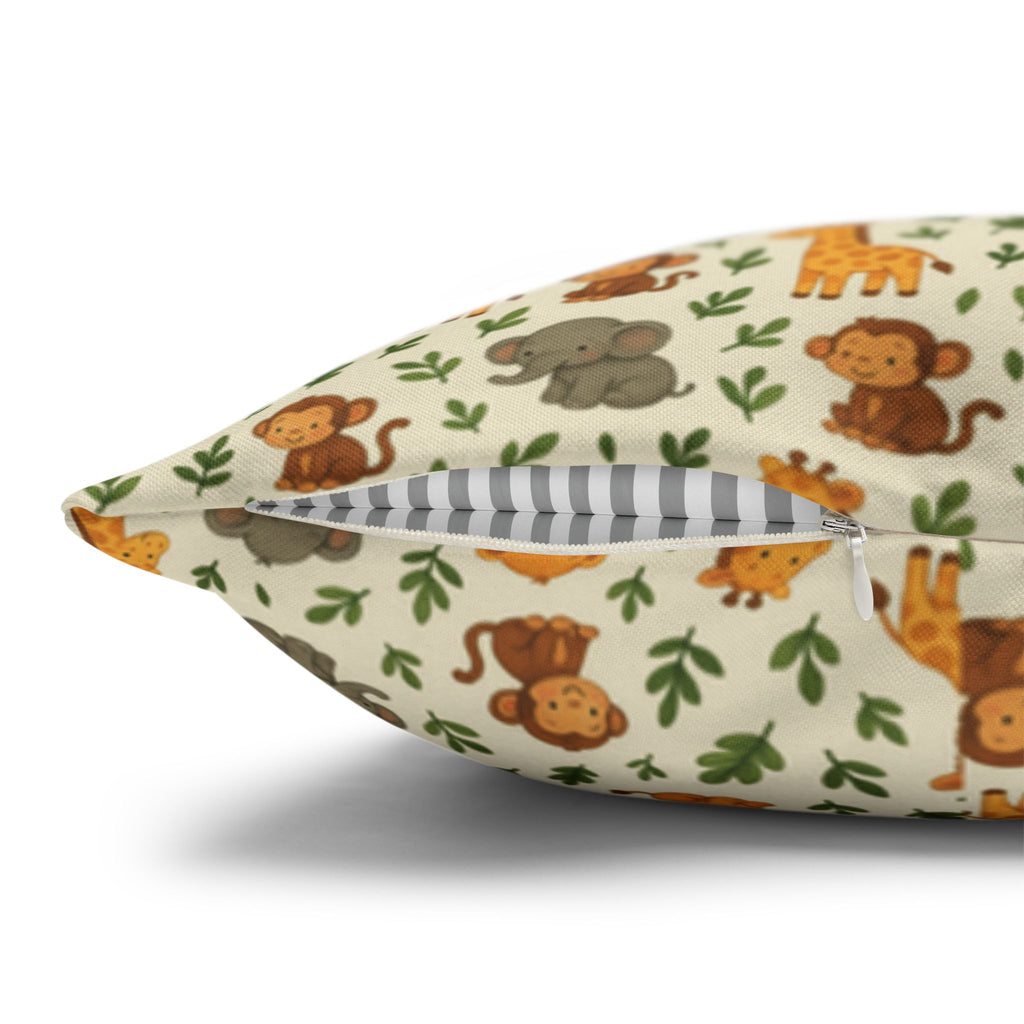 Autumn Woodland Animals Fox & Mushroom Spun Polyester Pillowcase, Fall Decor, Forest Creatures Cushion Cover, Woodland Nursery Accent,