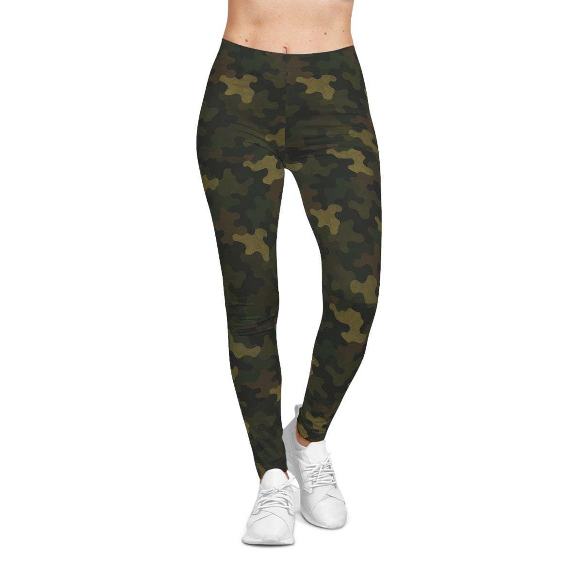 Green Camo Pattern Leggings | All-Over Print Camouflage Leggings
